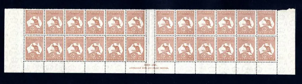 1931-47 CofA 6d chestnut bottom sheet block of 24 ... Image 1++
