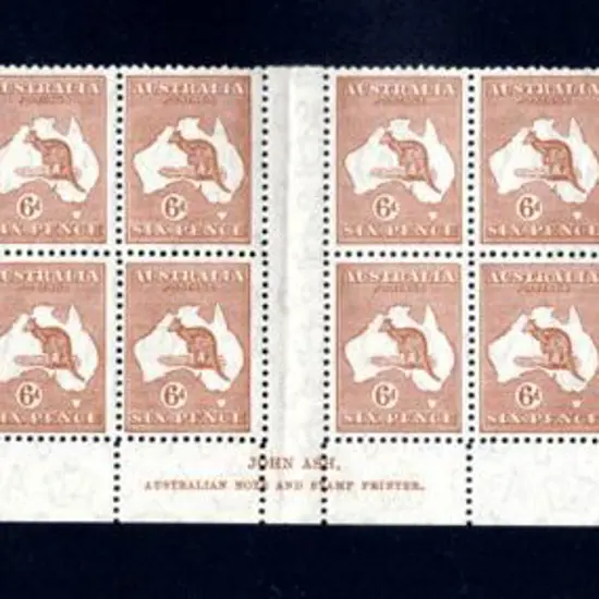 1931-47 CofA 6d chestnut bottom sheet block of 24 ...