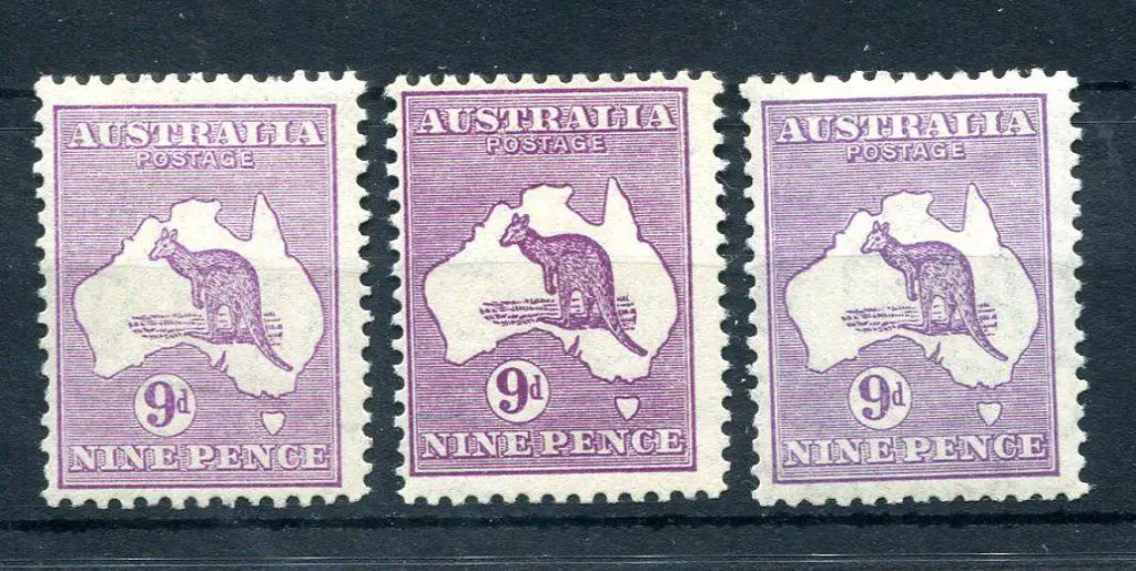 1931-47 CofA 9d violet, 9d deep bright violet & 9d ... Image 1++