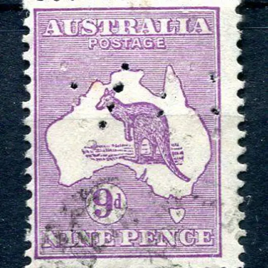 1931-47 CofA 9d violet with "shading breaks over ...