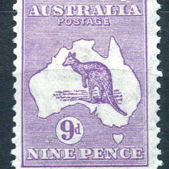 1931-47 CofA 9d bright purple with "shading breaks ...