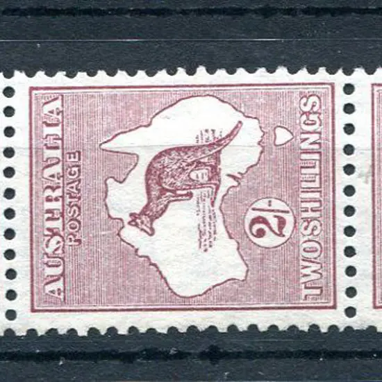 1931-47 CofA 2/- pale maroon vertical strip of 3 ...