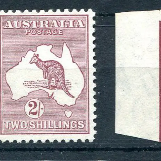 1931-47 CofA 2/- maroon "cut throat kangaroo" ...