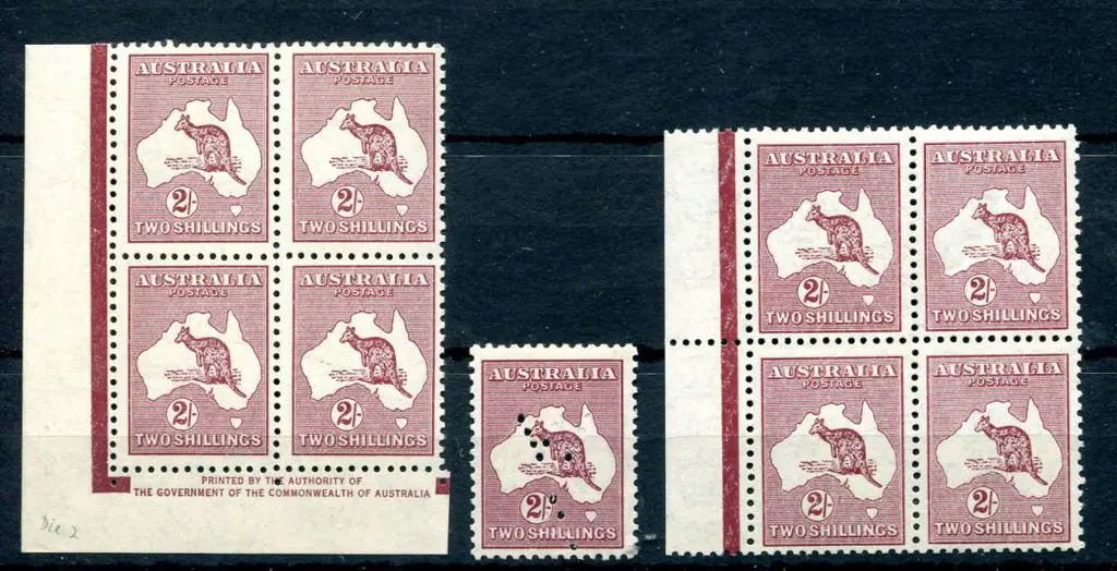 1931-47 CofA 2/- maroon redrawn Die group with MUH ... Image 1++
