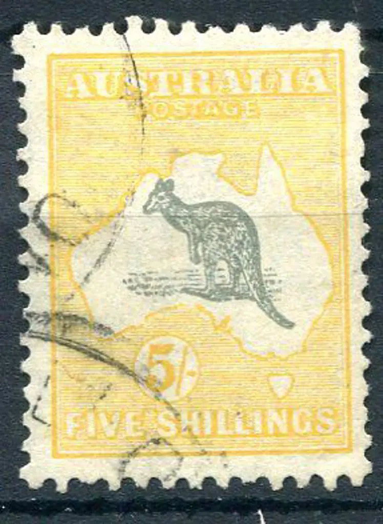 1931-47 CofA 5/- grey & yellow with "Spencer's ... Image 1++
