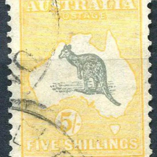 1931-47 CofA 5/- grey & yellow with "Spencer's ...