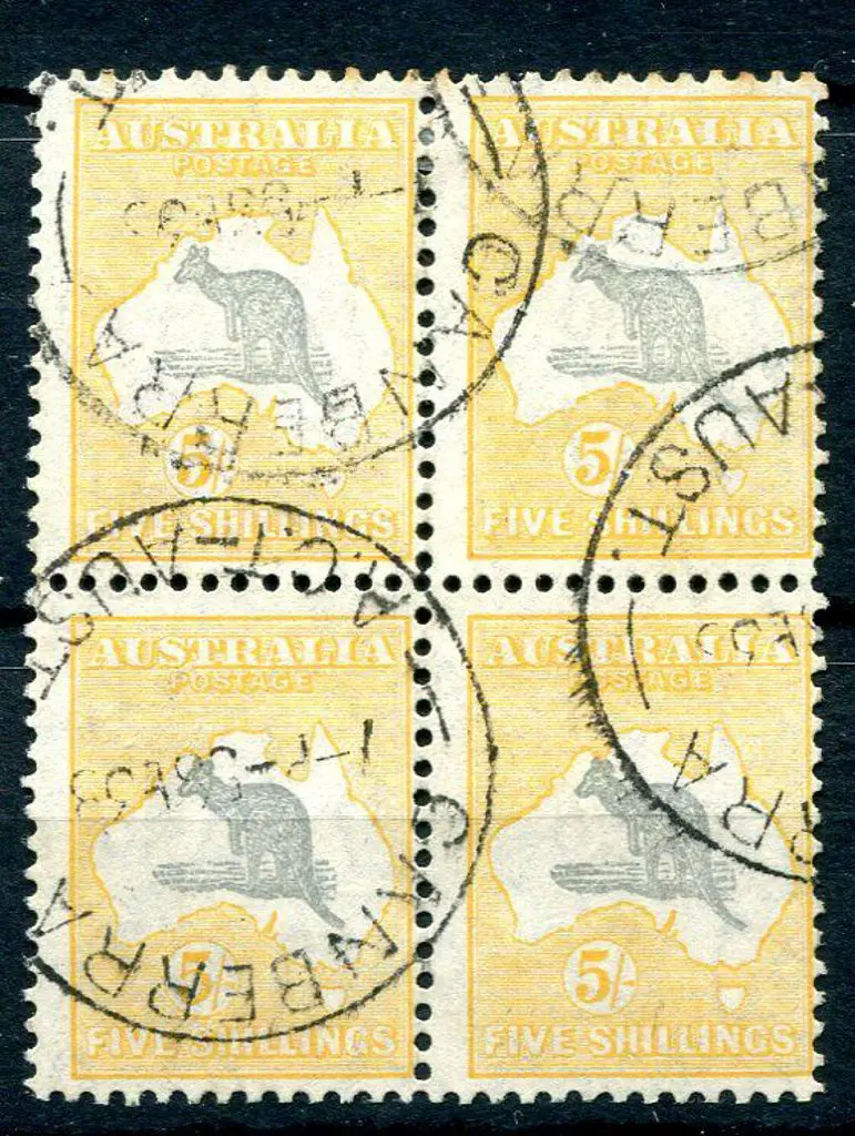 1931-47 CofA 5/- grey & yellow-buff fine used ... Image 1++