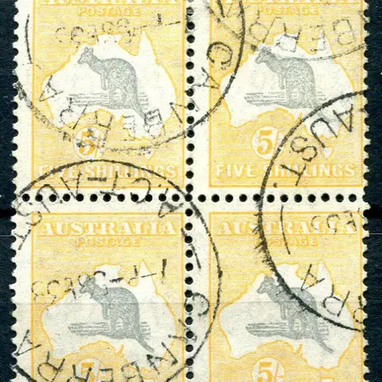 1931-47 CofA 5/- grey & yellow-buff fine used ...