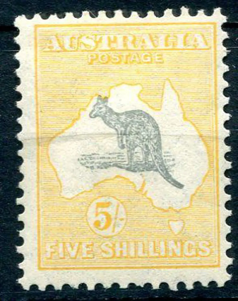 1931-47 CofA 5/- grey & yellow-orange with ... Image 1++