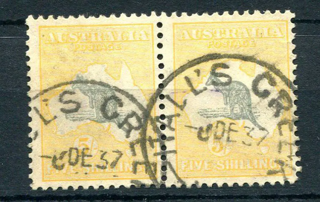 1931-47 CofA 5/- grey & yellow-orange. Fine used ... Image 1++