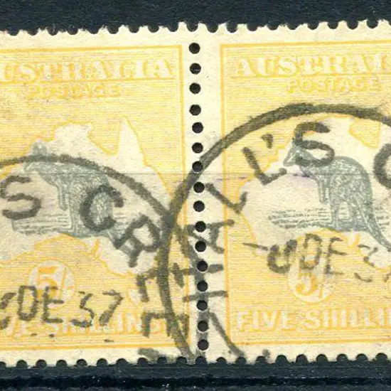 1931-47 CofA 5/- grey & yellow-orange. Fine used ...