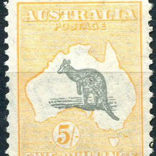 1931-47 CofA 5/- grey & yellow-orange. MUH but ...