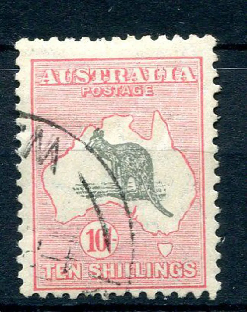 1931-47 CofA 10/- grey & pink . Fine used, centred ... Image 1++