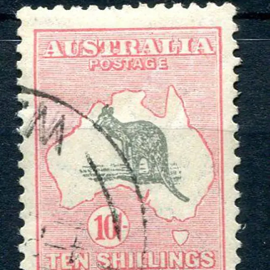 1931-47 CofA 10/- grey & pink . Fine used, centred ...