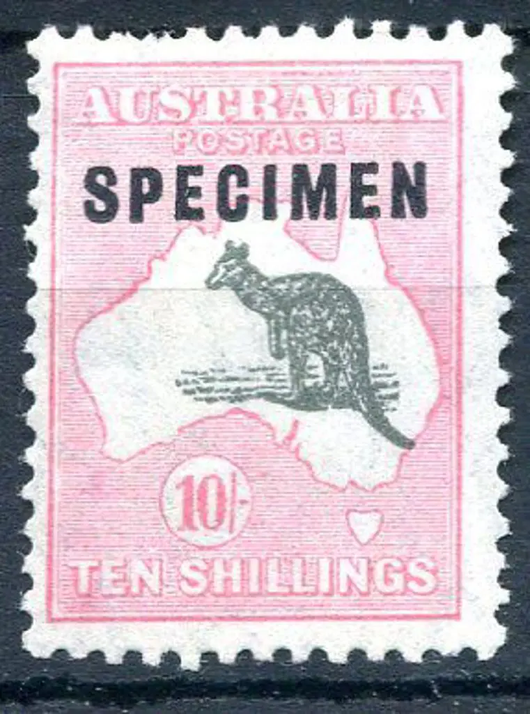 1931-47 CofA 10/- grey & pink ovptd "SPECIMEN" ... Image 1++
