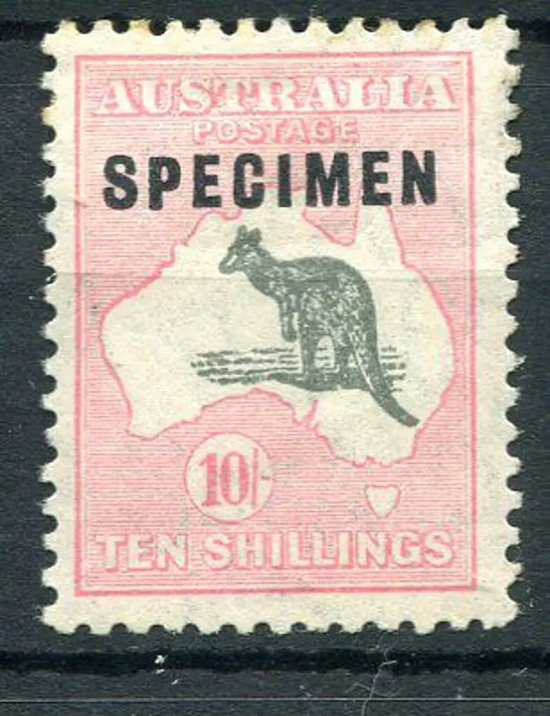 1931-47 CofA 10/- grey & pink ovptd "SPECIMEN" ... Image 1++
