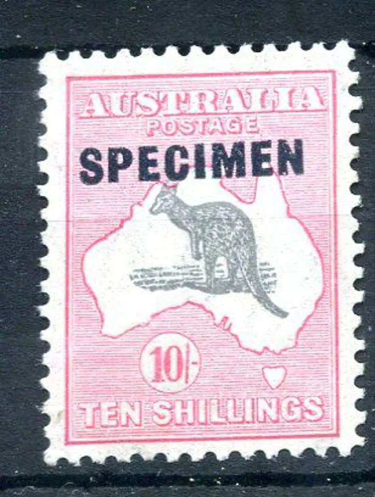 1931-47 CofA 10/- grey & pink ovptd "SPECIMEN" ... Image 1++