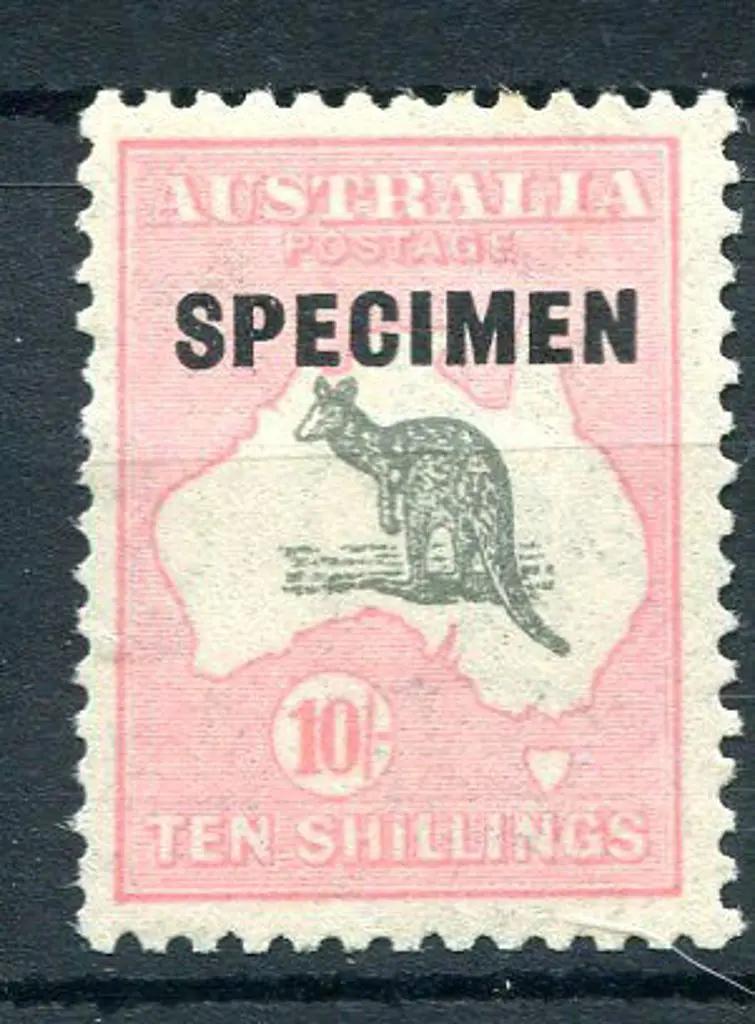 1931-47 CofA 10/- grey & pink ovptd "SPECIMEN" ... Image 1++