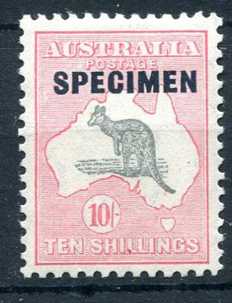 1931-47 CofA 10/- grey & pink ovptd "SPECIMEN" ... Image 1++