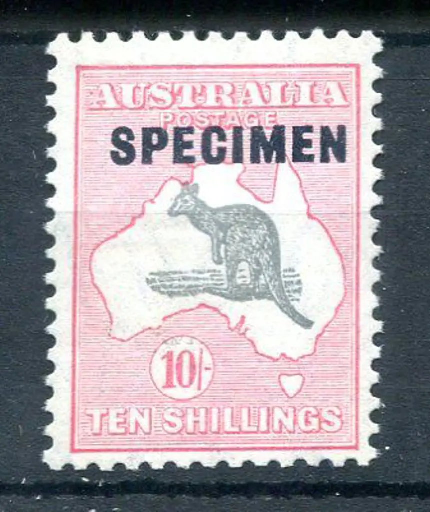 1931-47 CofA 10/- grey & pink ovptd "SPECIMEN" ... Image 1++