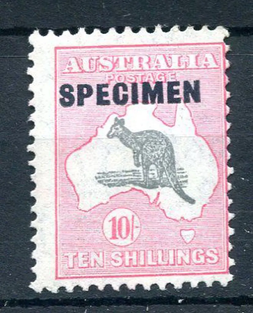 1931-47 CofA 10/- grey & pink ovptd "SPECIMEN" ... Image 1++