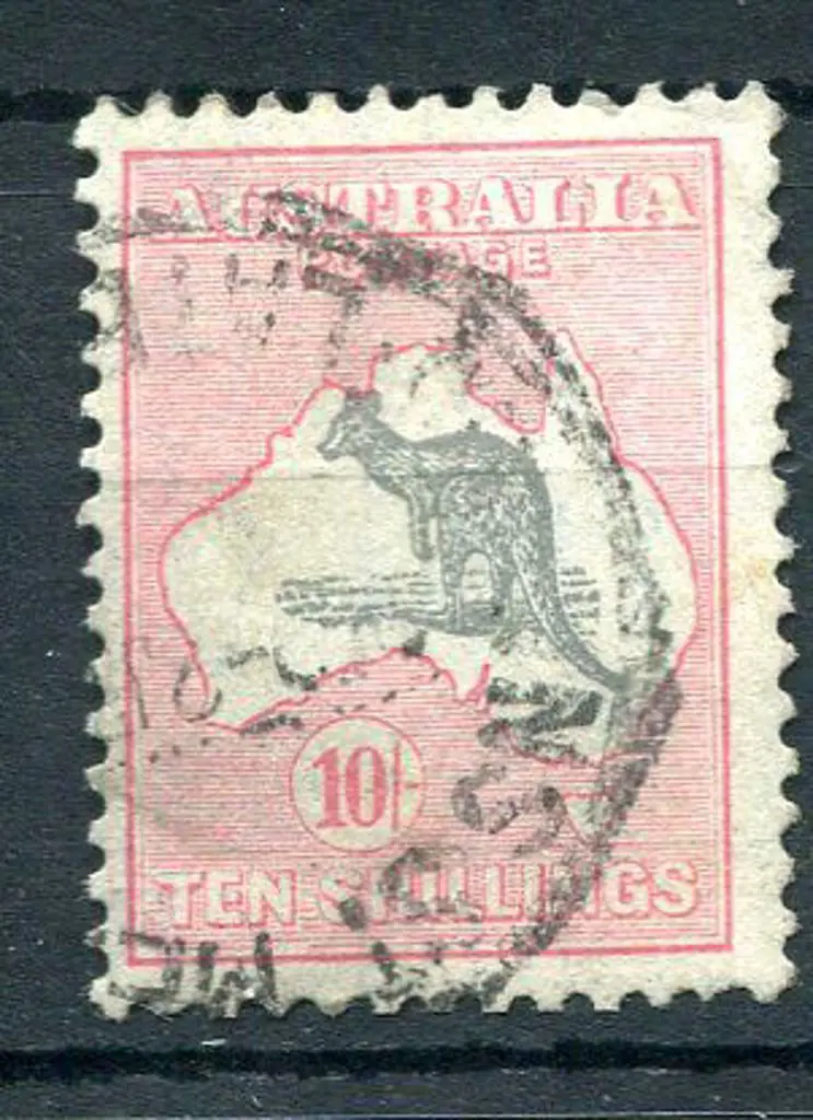 1931-47 CofA 10/- grey & pink with "Open mouthed ... Image 1++