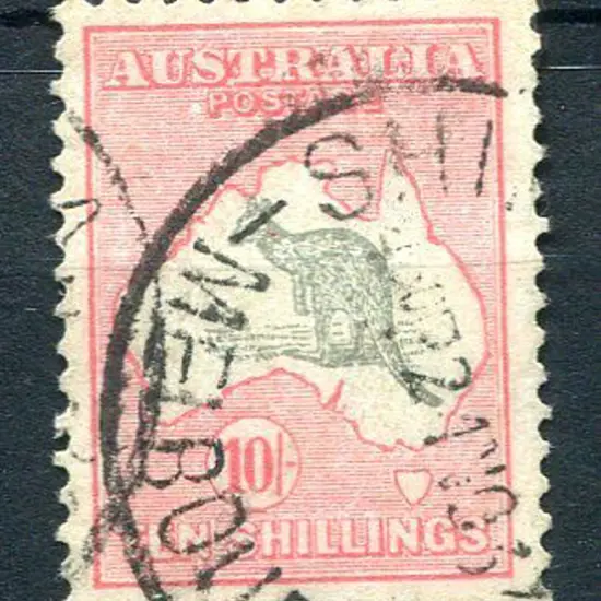 1931-47 CofA 10/- grey & pink with "white flaw ...