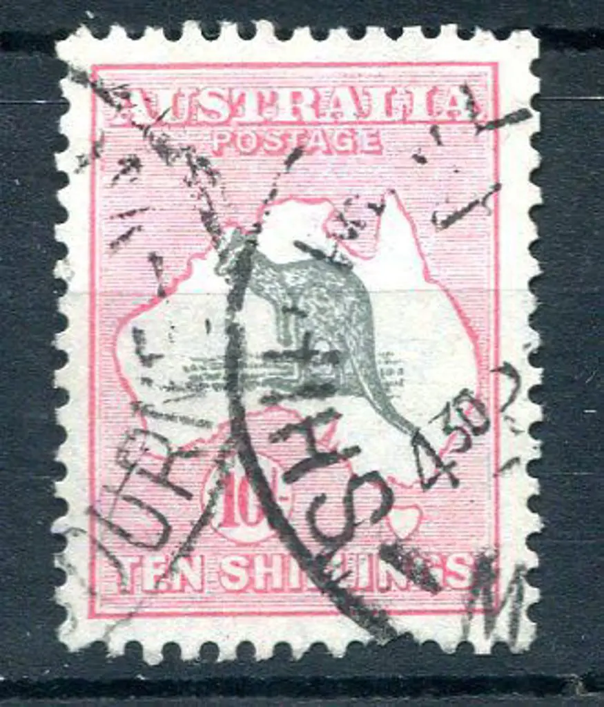 1931-47 CofA 10/- grey & pink with unlisted "Left ... Image 1++