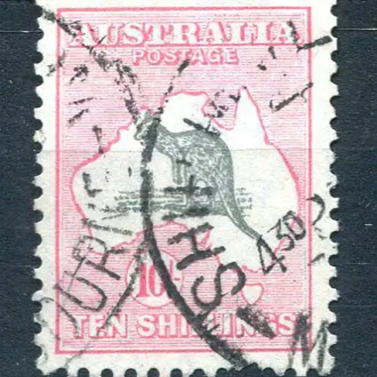 1931-47 CofA 10/- grey & pink with unlisted "Left ...