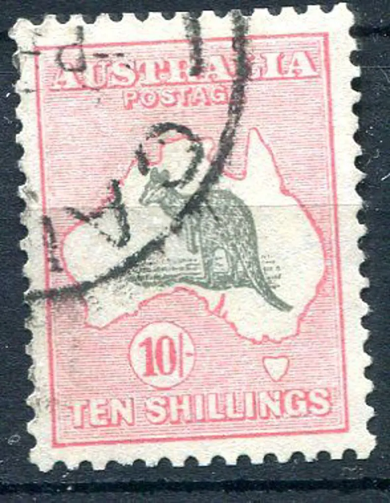 1931-47 CofA 10/- grey & pink. Fine used & well ... Image 1++