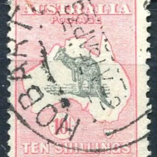 1931-47 CofA 10/- grey & pink. Fine used with neat ...