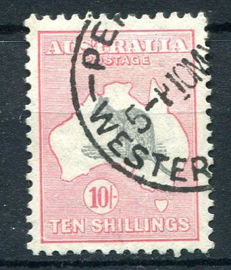 1931-47 CofA 10/- grey-black & rose-crimson. Fine ... Image 1++