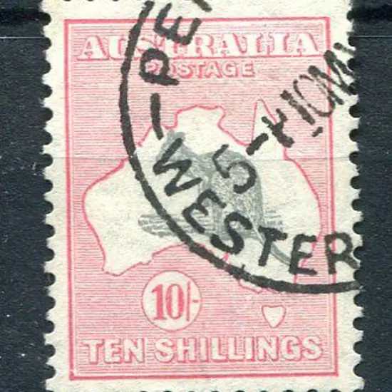 1931-47 CofA 10/- grey-black & rose-crimson. Fine ...