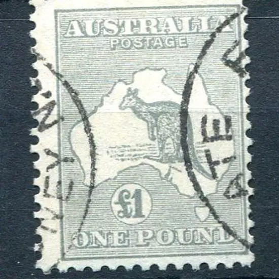 1931-47 CofA £1 grey fine used with 2 partial ...