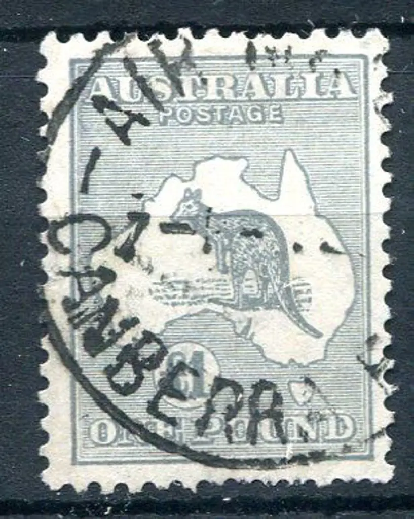 1931-47 CofA £1 grey fine used by Air Mail ... Image 1++