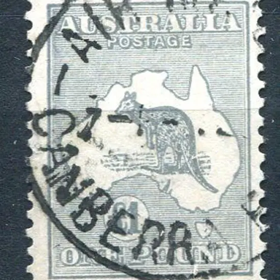 1931-47 CofA £1 grey fine used by Air Mail ...