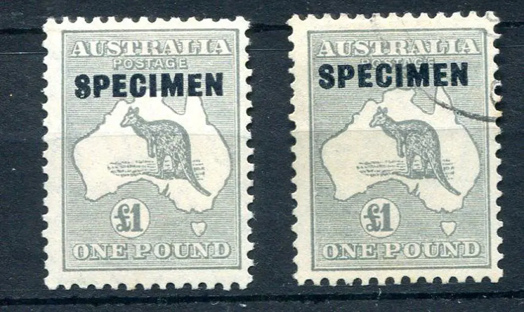 1931-47 CofA £1 grey ovptd "SPECIMEN" type D x 2 ... Image 1++