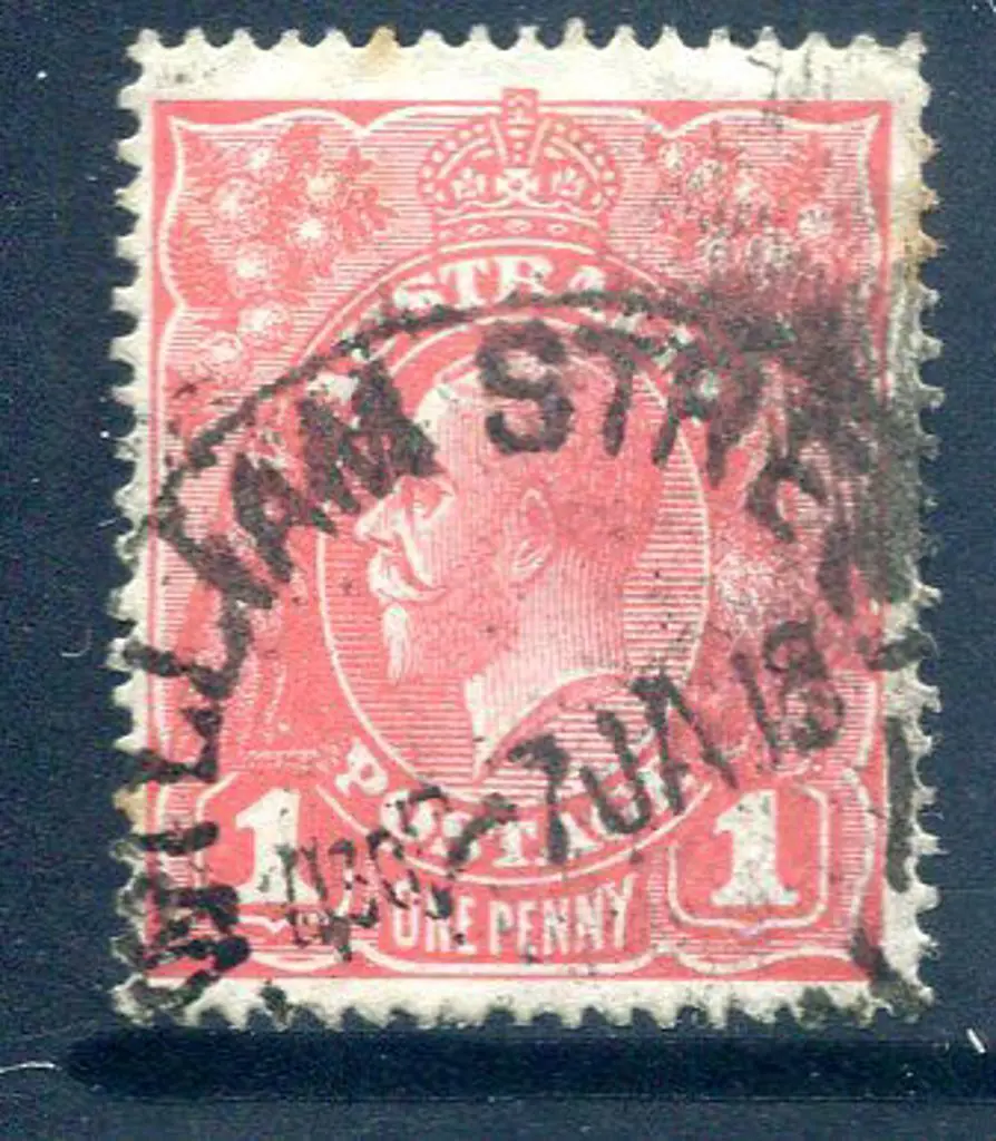 1914-20 Single Watermark 1d deep pink salmon ... Image 1++