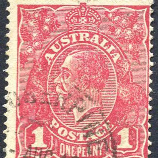 1914-20 Single Watermark 1d maroon, Die II (G77). ...