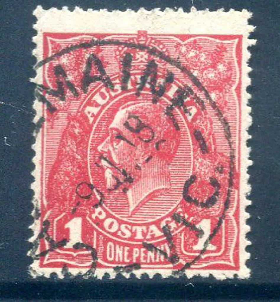 1914-20 Single Watermark 1d maroon, Die II, (G77) ... Image 1++