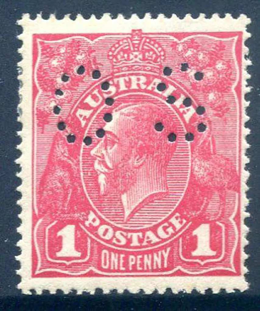 1914-20 Single Watermark 1d rosine on rough paper ... Image 1++