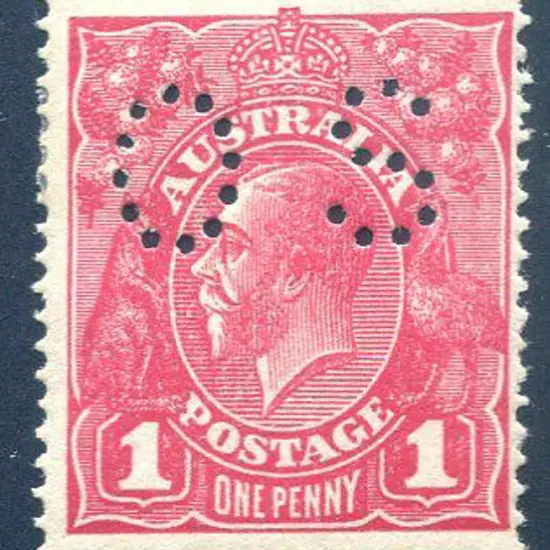 1914-20 Single Watermark 1d rosine on rough paper ...