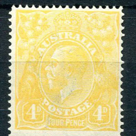1914-20 Single Watermark 4d lemon-yellow. MLH, ...