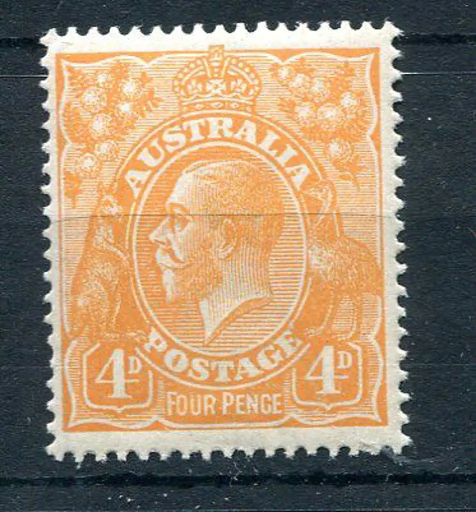 1914-20 Single Watermark 4d orange with wmk ... Image 1++