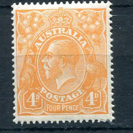 1914-20 Single Watermark 4d orange with wmk ...