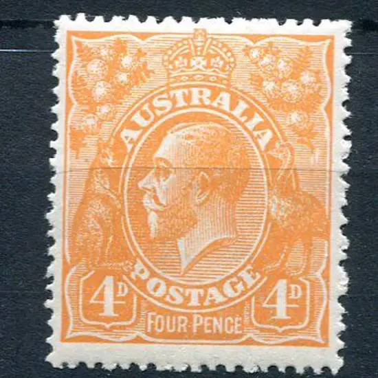 1914-20 Single Watermark 4d orange with wmk ...