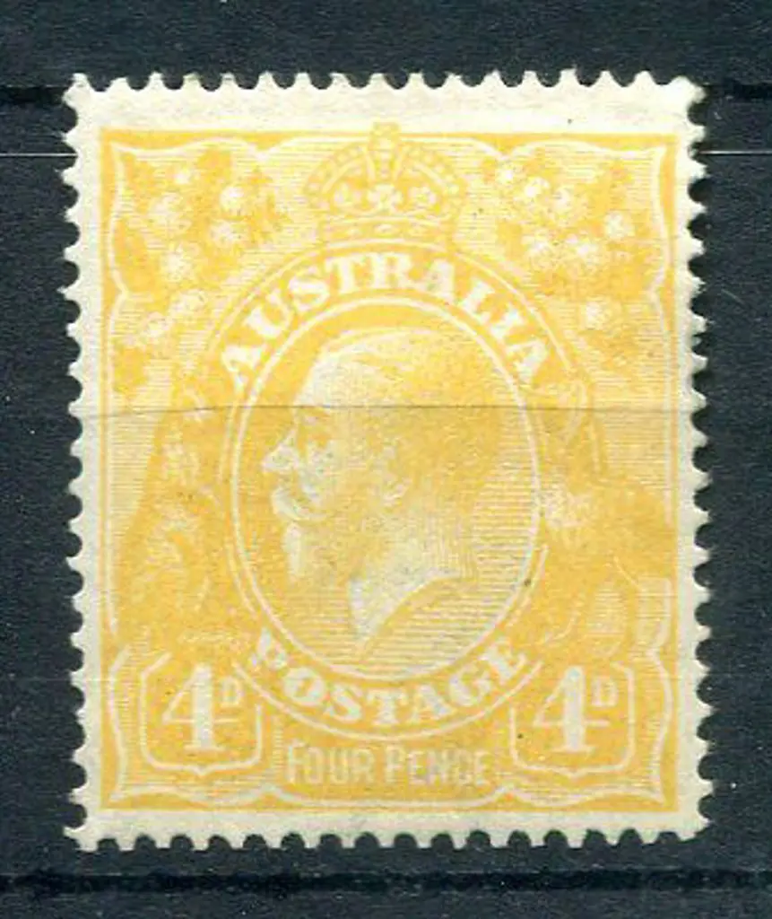 1914-20 Single Watermark 4d pale orange-yellow. ... Image 1++