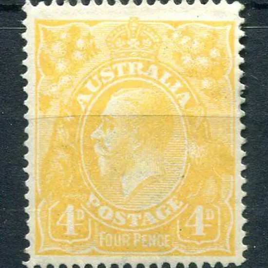 1914-20 Single Watermark 4d pale orange-yellow. ...