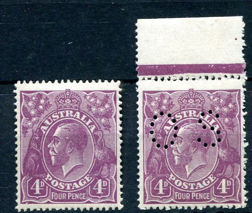 1914-20 Single Watermark 4d violet with “White ... Image 1++