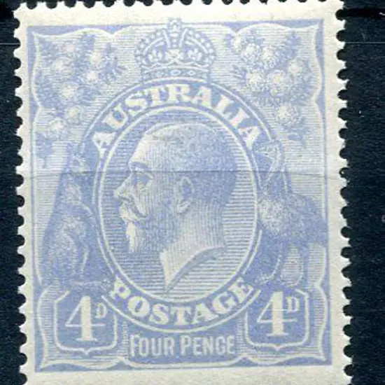 1914-20 Single Watermark 4d pale milky blue. ...